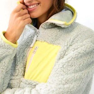 Anthropologie Janey Fleece Sherpa Quarter-zip Pullover Size XS